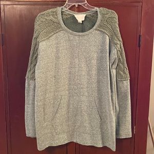 Beautiful Mixed Material Sweatshirt